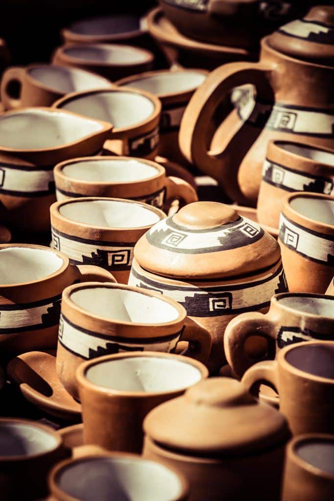 Ceramic in local market in Peru, South America.