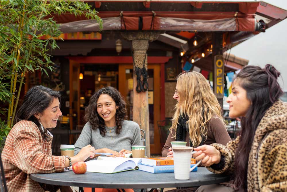 Friends at the Cafe at Mount Madonna, Watsonville, California