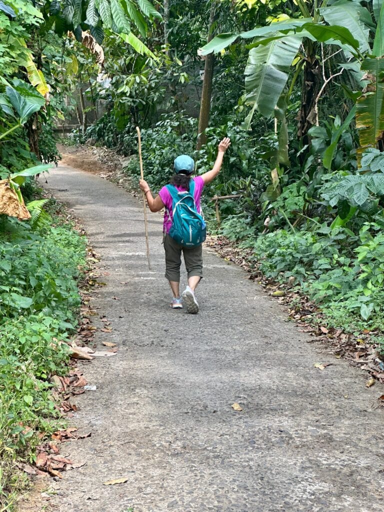 Dancing on the trail. Photo by Laura Davis.