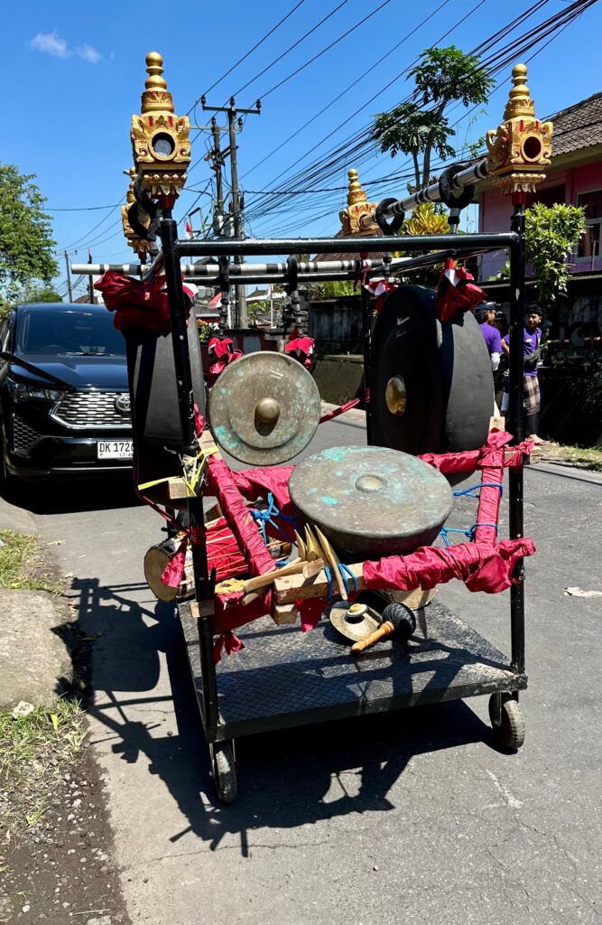 Gamelan instruments at the ready