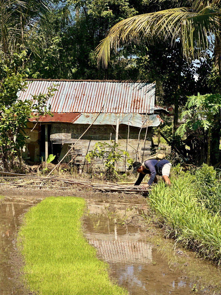 my guide tending to his field
