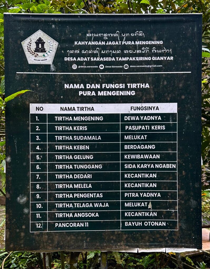 The 12 types of purification pools at Pura Mengening Temple, photo by Laura Davis
