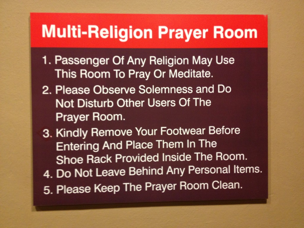 Chagi Airport, Shanghai - Prayer Room Sign